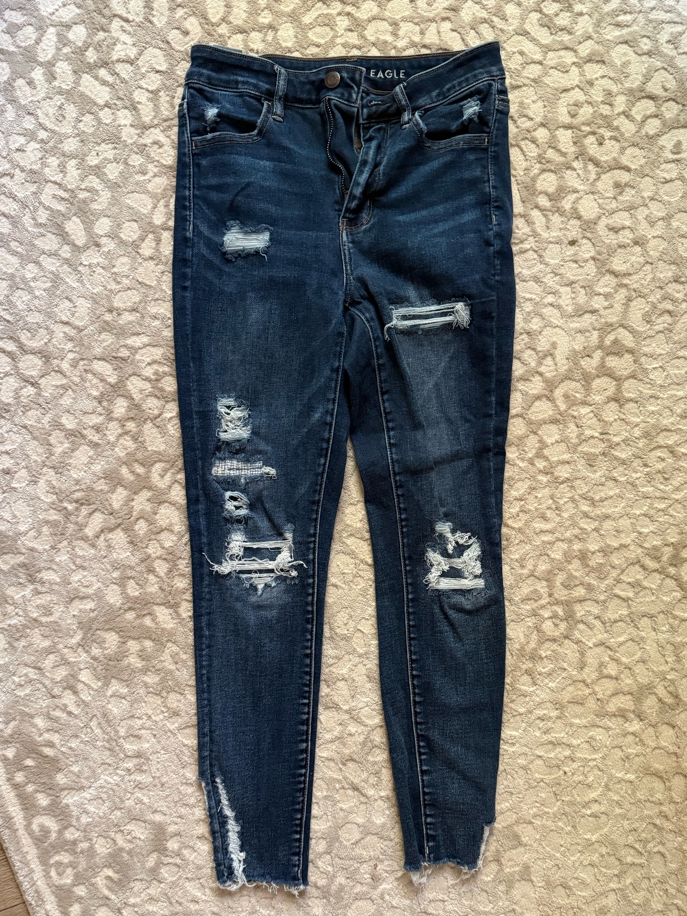Dark Blue Distressed Women’s Skinny Jeans